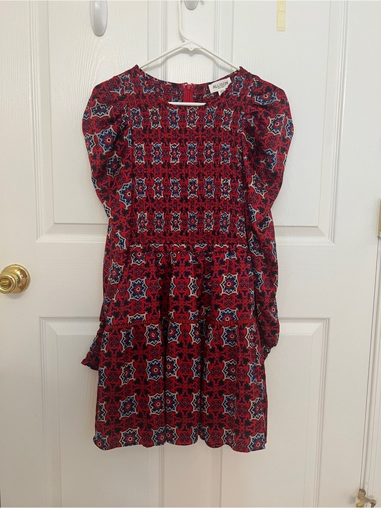 Allison Brittney Other - Allison Brittney Red Geometric Smocked Kids Dress